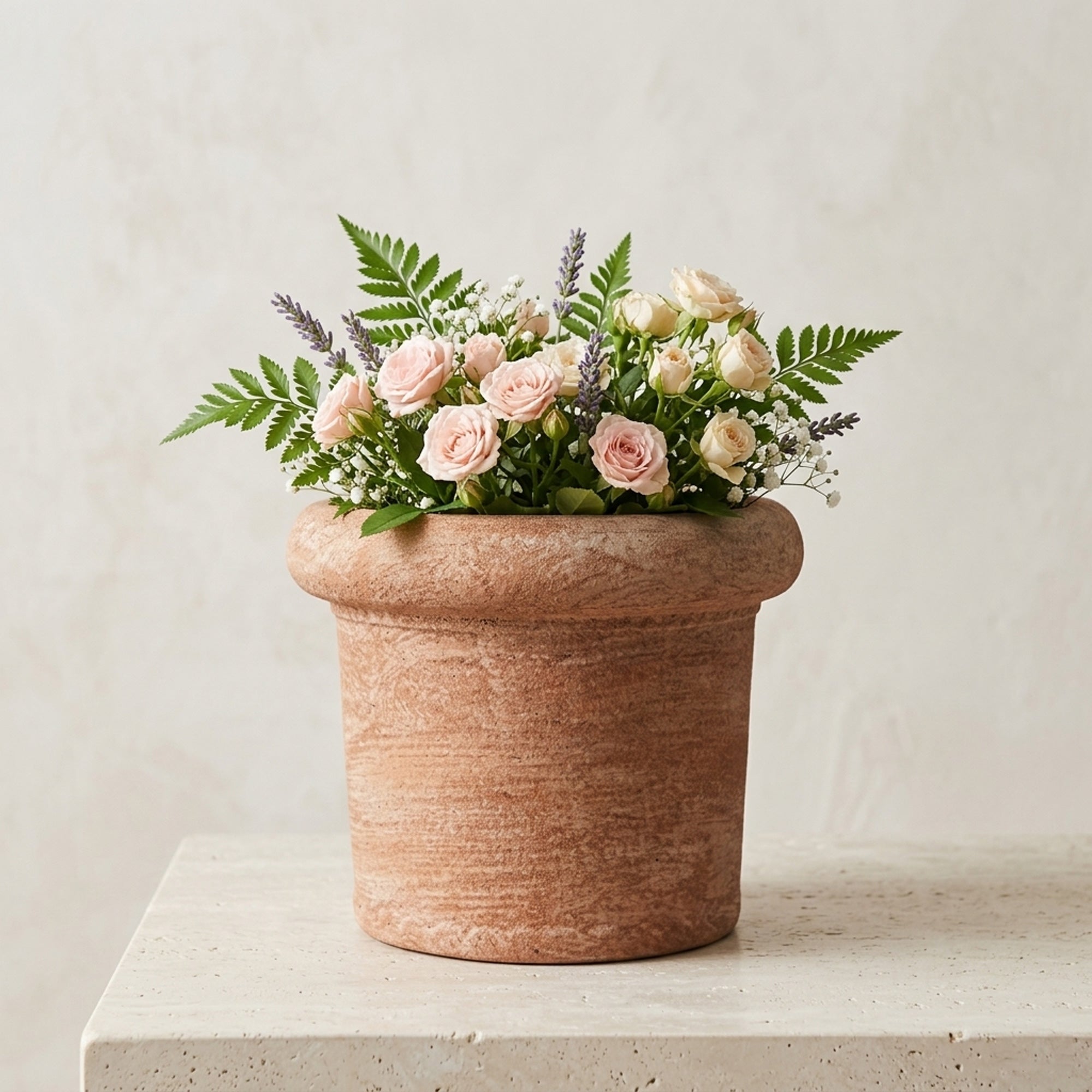 20121E-ATTE Flower Pot Antique Terracotta Rustic Round Design From Siddiq Gift Shop