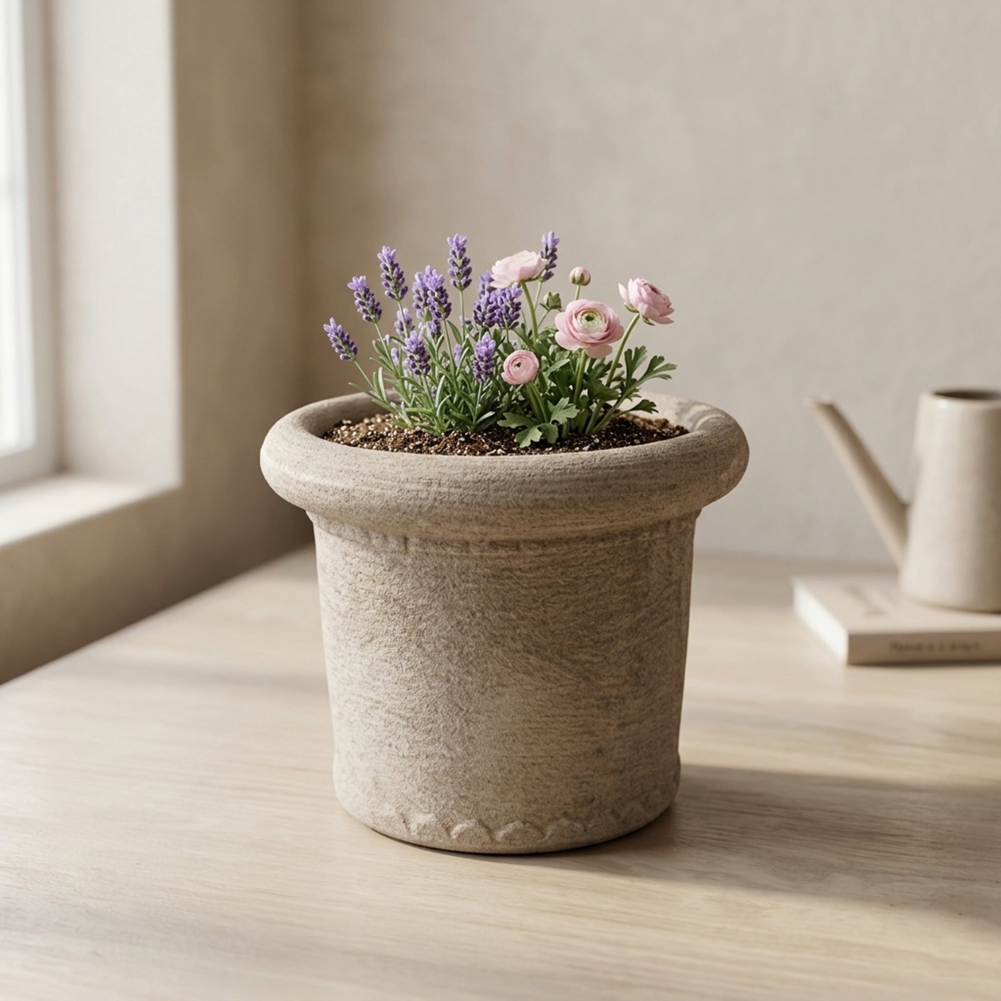 20121F-ATT Flower Pot Antique Tea Rustic Round Design From Siddiq Gift Shop