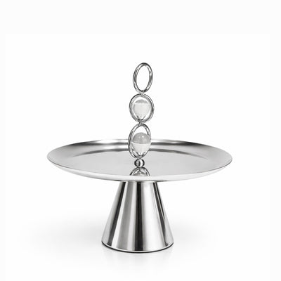 2098-101 Cake Stand 27 Cm Silver Finish With Decorative Ball Detail – Siddiq Gifts Mussafah Abu Dhabi