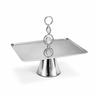 2098-104 Cake Stand 30 Cm Silver Finish With Decorative Ball Detail – Siddiq Gifts Mussafah Abu Dhabi