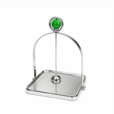 2098-119 Tissue Stand Silver Finish With Green Glass Ball Top – Siddiq Gifts Mussafah Abu Dhabi