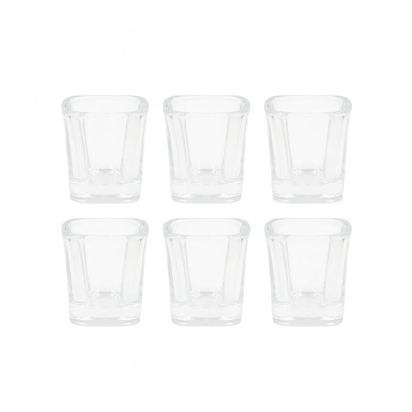 LXY1502 Shorts Glass Set – 6 Pieces – 65ml – Clear Glass Shot Tumblers with Sturdy Base