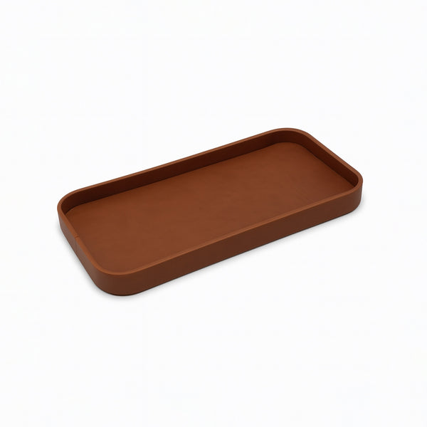 TR0097 Leather Rectangle Tray – 20 x 40 cm – Brown