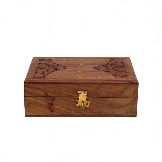 ABH Wooden Storage Box with Velvet Lining –  7 x 5 Inches