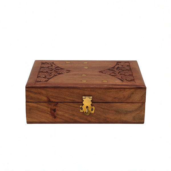 ABH Wooden Storage Box with Velvet Lining –  7 x 5 Inches