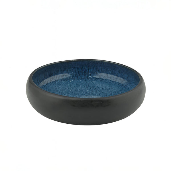 99583-17 – Ceramic Bowl – 7 Inches – Black & Blue Speckled Finish