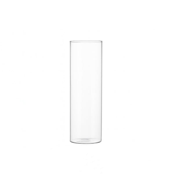 HUD25759 Glass Flower Vase – 8cm (D) x 25cm (H) – Clear Tall Cylinder Design