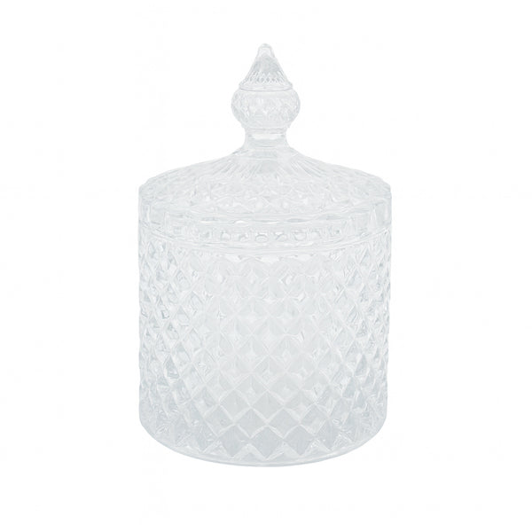 TG1030-3.5 / 1390-9 / 189-14 Crystal Sugar Pot – 86mm Elegant Diamond-Cut Glass Jar with Lid