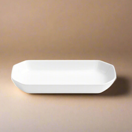 Ceramic Plate 12 Inches – Glossy White Rectangular Shape – 99318-03