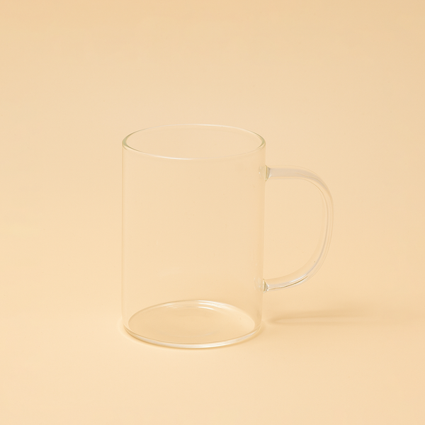 49414-17 – Clear Borosilicate Glass Cup with Handle – Minimalist Design