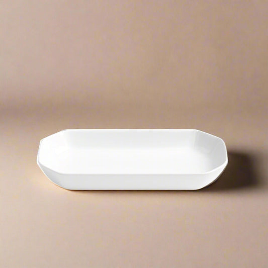 Ceramic Plate 11 Inches – Rectangular Glossy White Design – 99318-02