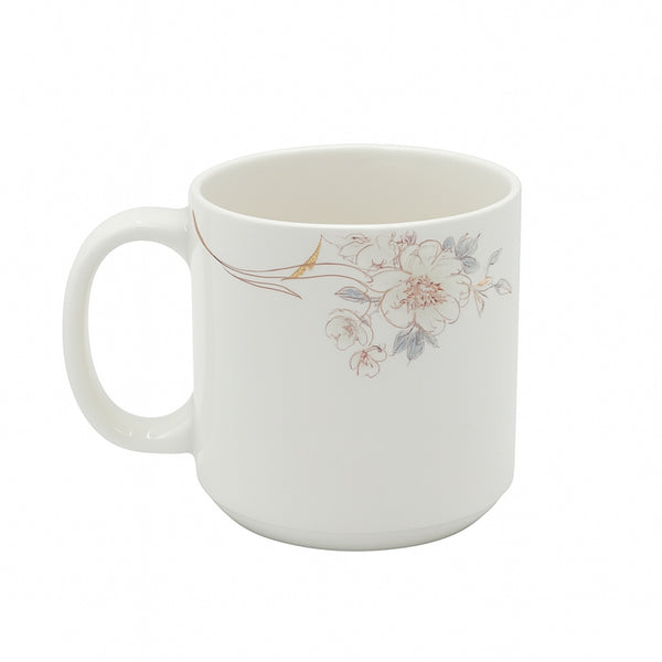 MC-CN07 – Porcelain Mug – Classic White with Delicate Blue & Pink Floral Print   1/2