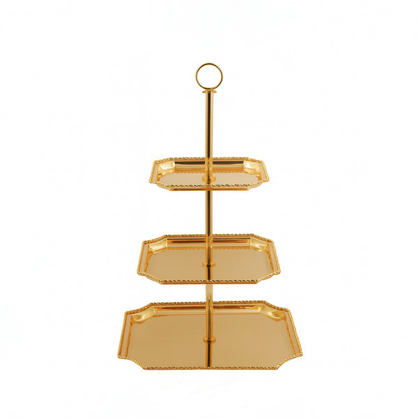 CD-7417 – 3-Layer Cake Stand – Gold – 55cm (H)