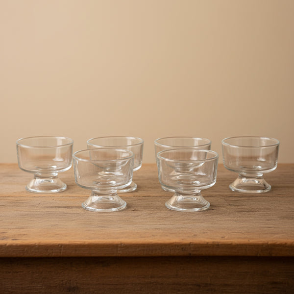 NE-33167-P/1171-23 Ice Cream Cup Set – 6-Piece – 145ml Capacity – Elegant Clear Glass Design