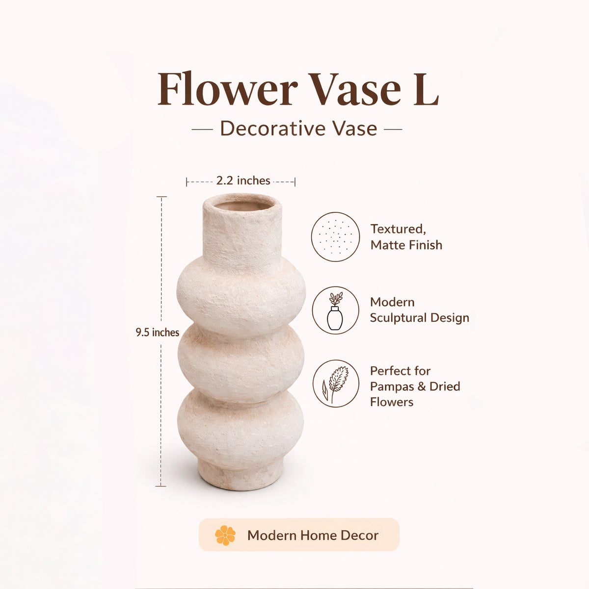 21058A-LR Flower Vase Large Decorative Ceramic Modern Home Décor From Siddiq Gift Shop