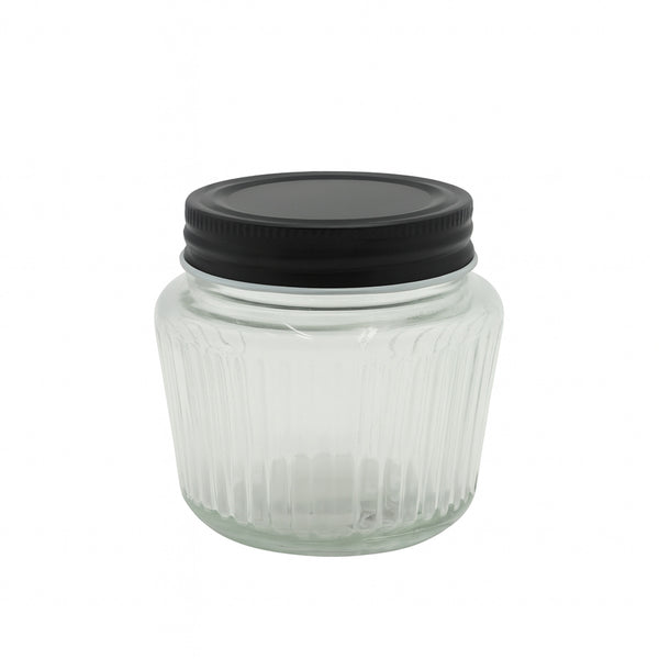 HMA10329 – Glass Jar with Black Lid – 260ml