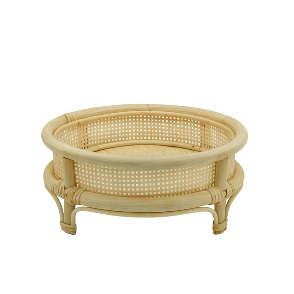 HR009 Rattan Tray – Small – 30cm (D) x 12cm (H) – Handwoven Design