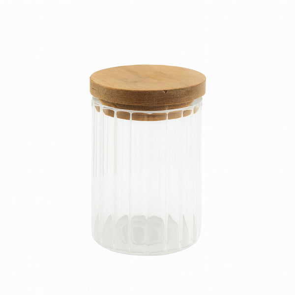 HAY316 Glass Canister Jar with Wooden Lid – Kitchen Storage Container