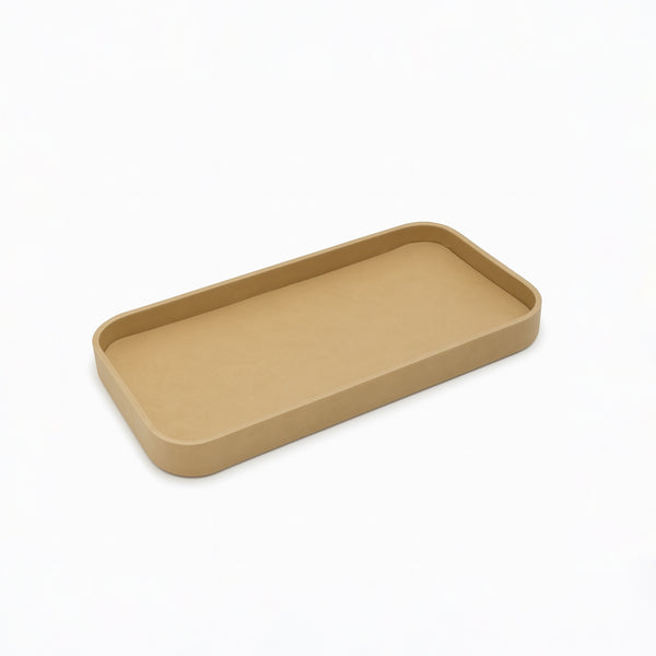 TR0095 Leather Rectangle Tray – 20 x 40 cm – Beige