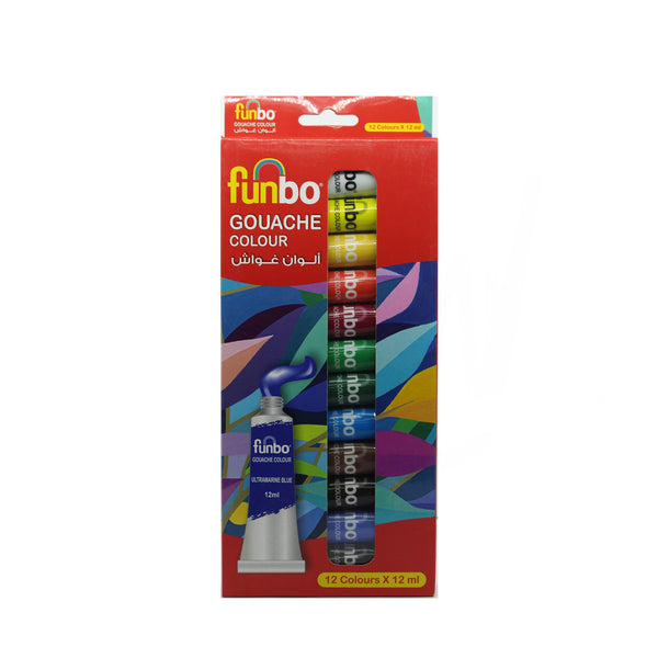 FO-GOUACHE-1212 Funbo Gouache Colour Set – 12 Colours