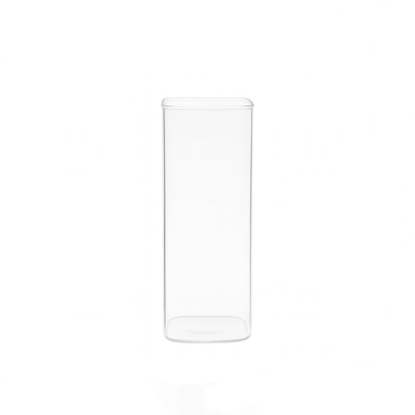 HUD25758 Glass Flower Vase – 8cm (D) x 20cm (H) – Clear Cylinder Design