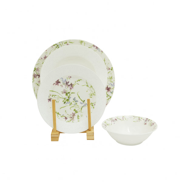 DS-25G006 Round Dinner Set – 24 Pieces – Elegant Floral Porcelain Design
