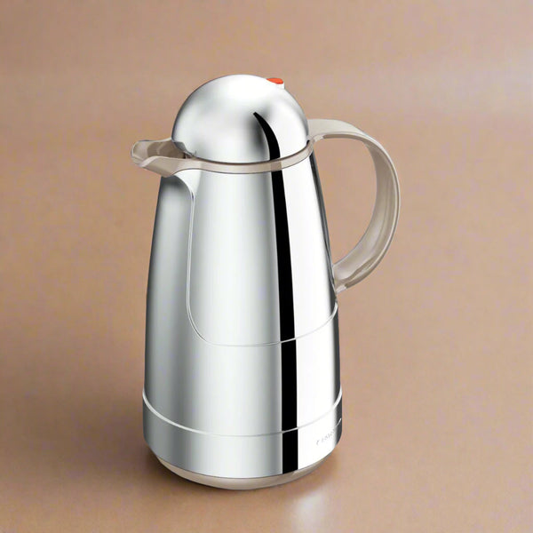 Vacuum Flask 1L – Chrome Finish with Warm Grey Handle – 210