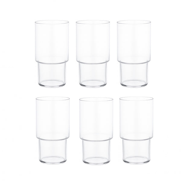 DCS3027-2 Deli Glass Set – 6 Pieces – 450 ml Transparent Tall Drinking Glasses