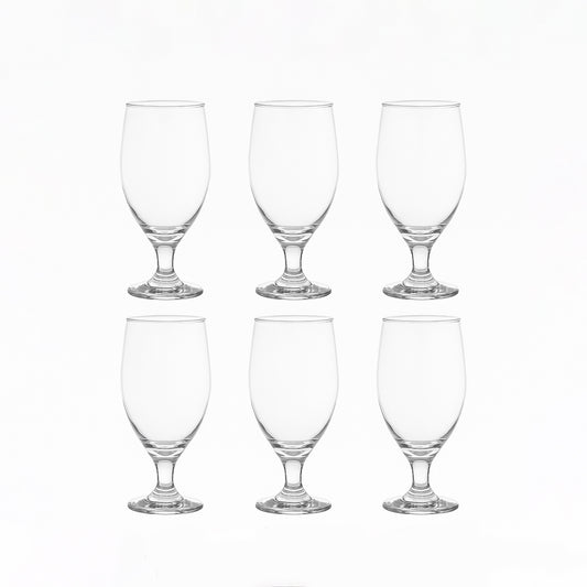 77280200760464 – Nadir Windsor Glass Tumbler – 6-Piece Set – 330 ml Clear Stemmed Glasses