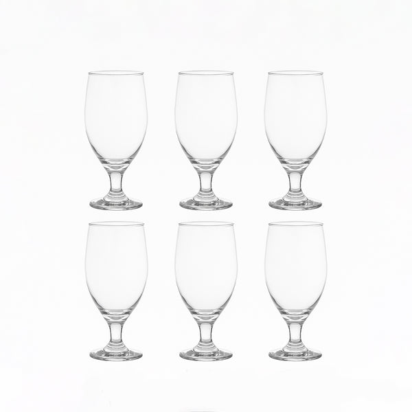 77280200760464 – Nadir Windsor Glass Tumbler – 6-Piece Set – 330 ml Clear Stemmed Glasses