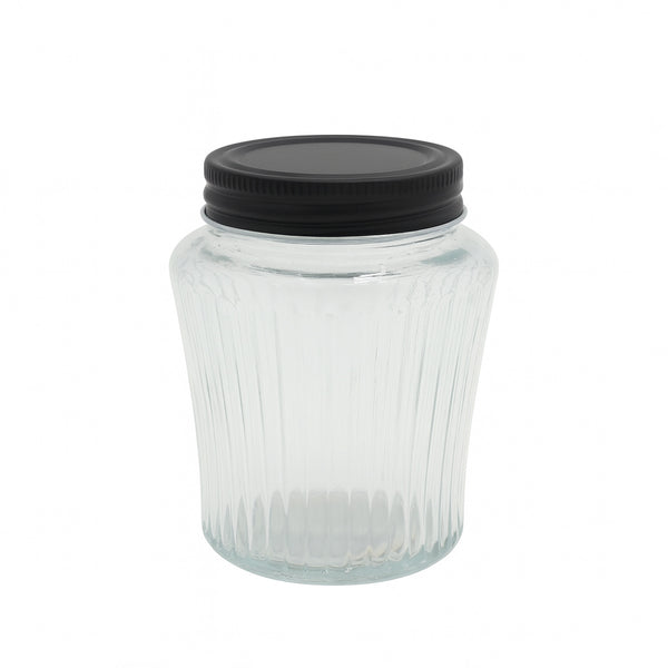 HMA10328 – Glass Jar with Black Lid – 500ml