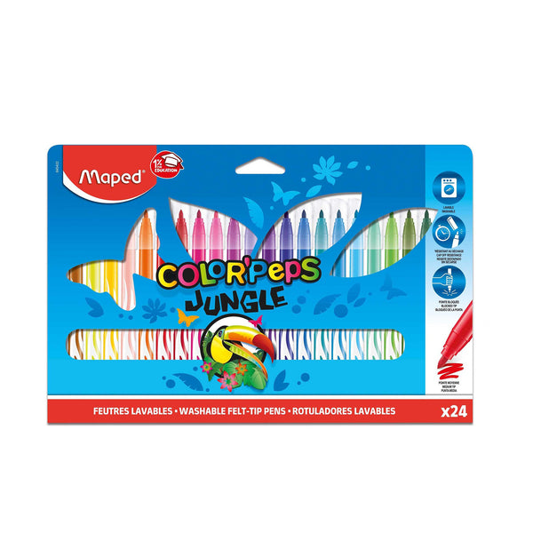 MD-845422 Maped Color’Peps Jungle Felt Tip Pens – 24 Pieces