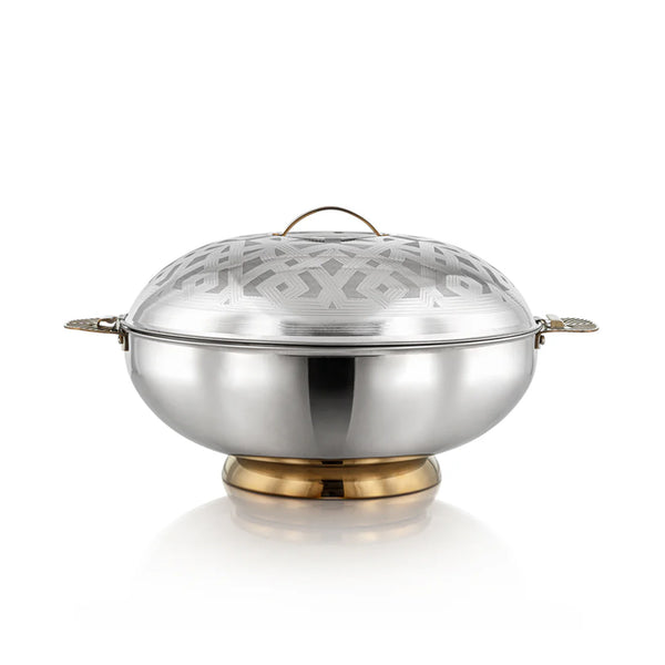 STS0293107 Kanz Stainless Steel Hot Pot – 12 Liter – Silver & Gold – H23E21HG
