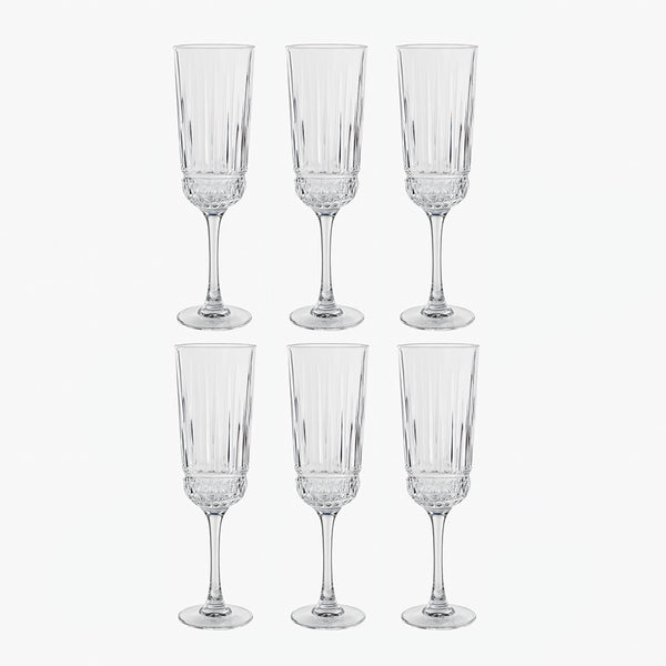 DSJ0217 Deli Tall Glass Set – 6 Pieces – 180 ml Transparent Crystal Stem Glasses