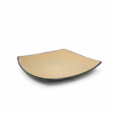 2308-13 Ceramic Square Serving Dish – 10.5" – Beige Interior with Black Rim Finish | Siddiq Gifts – Mussafah Abu Dhabi