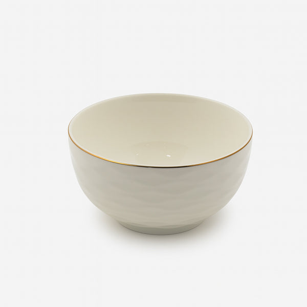 PSN-7 – Ceramic Bowl 11.4 cm – Ivory with Gold Rim