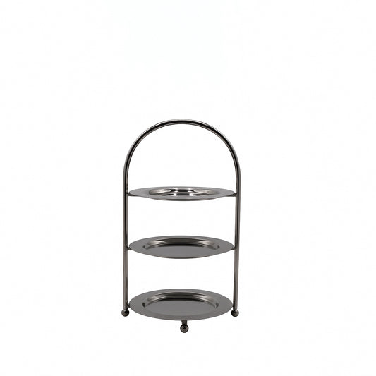 Plate Stand – 3 Layer – Black Finish – 13cm (D) x 27cm (H) – CD-7552