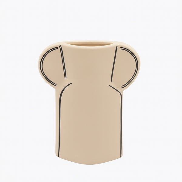 NW240801S-BEBK – Abstract Twin Handle Flower Vase – 22cm (H)