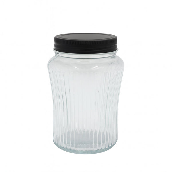 HMA10327 – Glass Jar with Black Lid – 1000ml