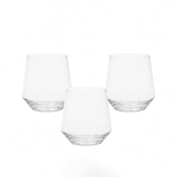 ES7018-2/L3 – Glass Cup 3-Piece Set – 370ml – Clear Tumbler