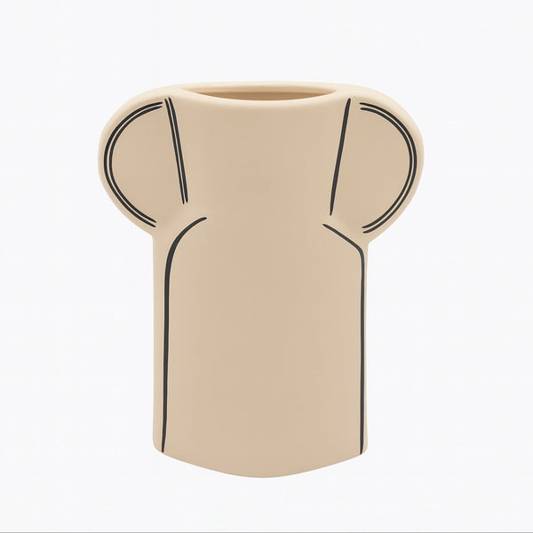 NW240801L-BEBK – Abstract Twin Handle Flower Vase – 28cm (H)