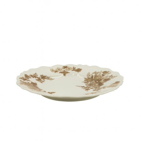 SC4074 Solecasa Ceramic Plate 6" – Floral Round Dessert Plate with Scalloped Edge