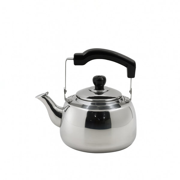 GER2708 – Stainless Steel Whistling Kettle – 1L Capacity – Black Handle