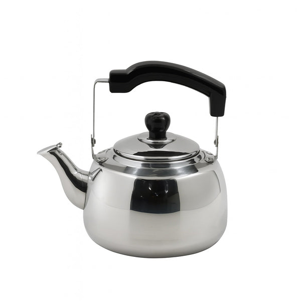 GER2712 – Stainless Steel Whistling Kettle – 4L Capacity – Black Handle