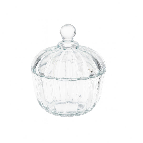 TG2030-1 Sunrise Sugar Bowl – 118.5mm Large Crystal Glass Jar with Lid