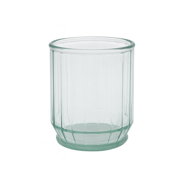 1018 Eco Green Stripe Glass Tumbler – 400 cc – Elegant Reusable Drinking Glass