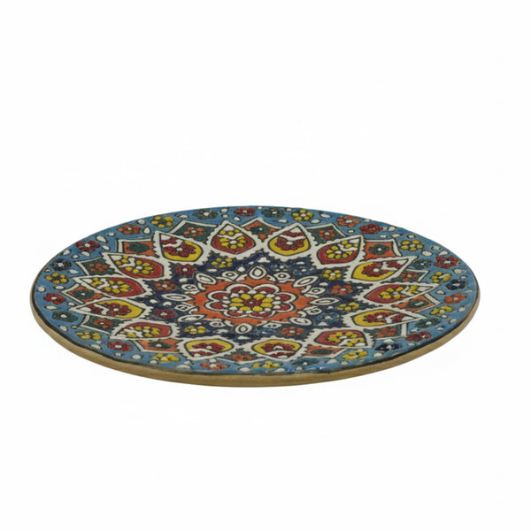 Ceramic Handmade Plate – 20" Decorative Hand-Painted Round Serving Plate