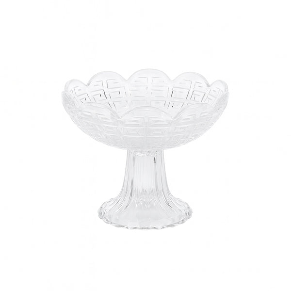 2501-6 Glass Fruit Stand – 16cm (D) x 10cm (H)  – Elegant Pedestal Dessert & Fruit Bowl