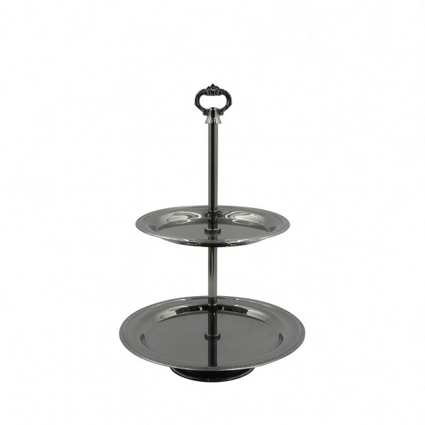 CD-7096 – 2-Layer Cake Stand – Black – 40cm (H)