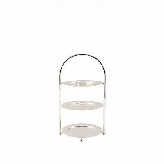 Plate Stand – 3 Layer – Silver Finish – 13cm (D) x 27cm (H) – CD-7550